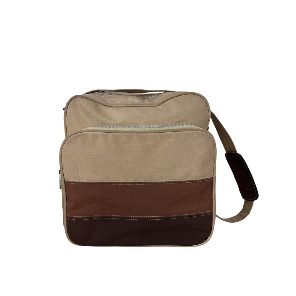 Vintage Striped Canvas Crossbody Bag